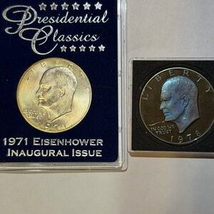 A Rainbow Silver Tone 1971 Eisenhower Also A 1978 Eisenhower
